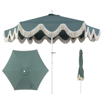 Collins 9 ft. Classic Cottage Tassel Market Patio Umbrella